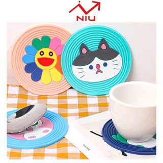 Miếng Lót Cốc Cao Su Chống Trượt Hình Gấu Đáng Yêu