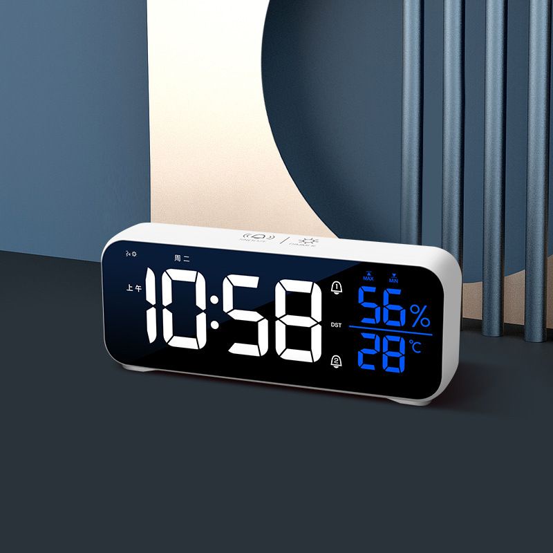Nhiệt ẩm kế phòng đồng hồ đo độ ẩm nhiệt độ phòng, dạng LED có tích pin sạc cao cấp