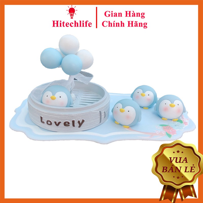 Phụ Kiện Trang Trí Taplo Ô Tô Set 4 Chú Chim Cánh Cụt Trang Trí Xe Hơi, Bàn Làm Việc, Bàn Học, Phòng Khách Cực Dễ Thương