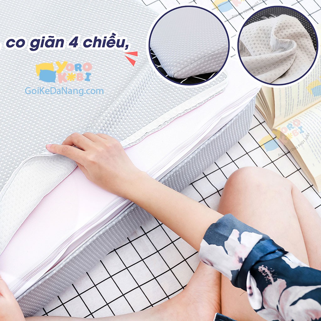 Gối Chống Trào Ngược Dạ Dày Yorokobi, Gối Gác Chân, Gối kê Lưng Đa Năng(Kích thước 70*60*14cm)