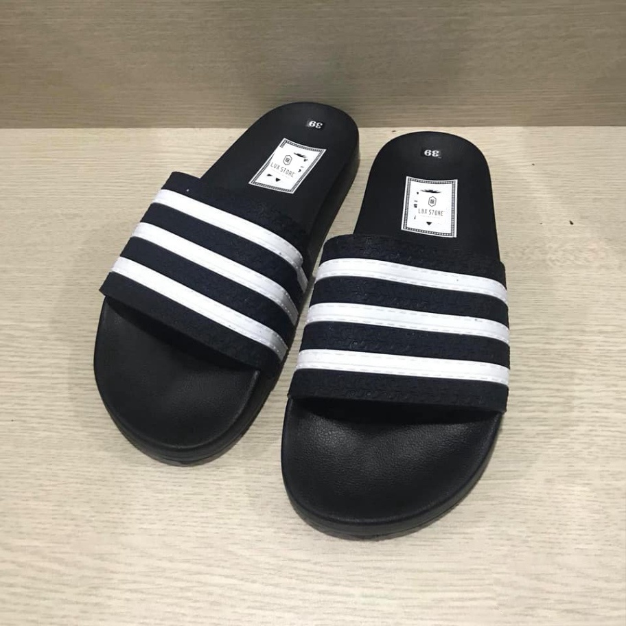 Dép nam quai ngang adidas , dép unisex thời trang đế cao su full box - Lux Store F35
