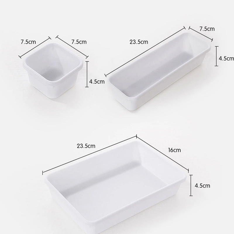 Set 8 hộp đựng đồ sắp xếp gọn gàng bằng nhựa tiện dụng
