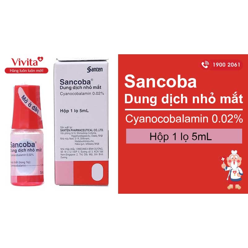 [Nhập Khẩu] SANCOBA Nhật Bản 5ml - Nhỏ Mắt Phục Hồi Thị Lực, Chống Cận Thị, Đau Mỏi Mắt , giật nháy mắt