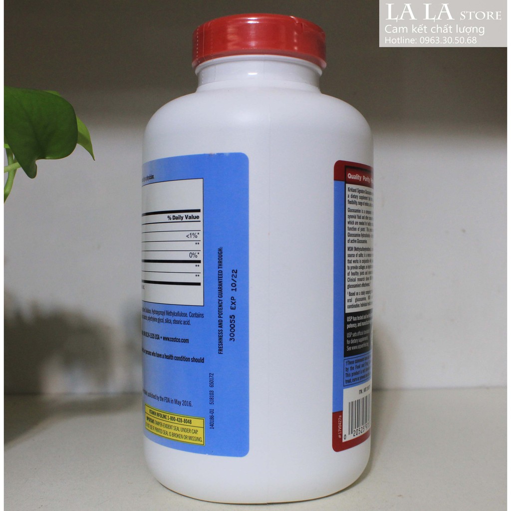 Viên uống Glucosamin HCL 1500mg With MSM 1500mg glucosamine Kirkland 375 Viên