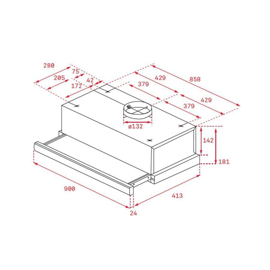 Máy hút mùi TEKA TLR2 92 SS âm tủ- HÀNG CHÍNH HÃNG