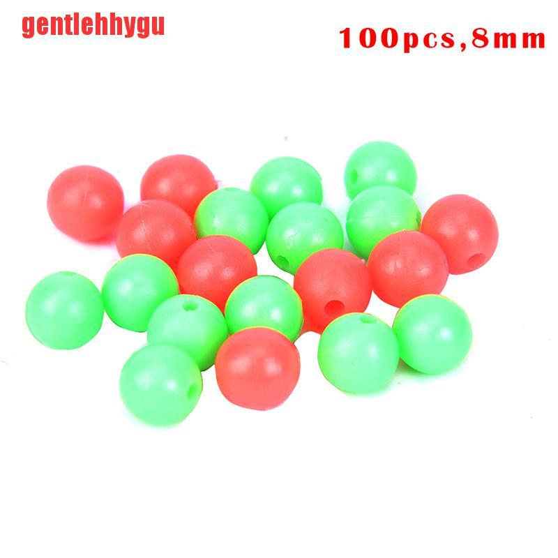 Set 100 quả bóng nhựa nổi trên mặt nước phản quang 2 màu 8mm chuyên dụng đi câu cá ban đêm