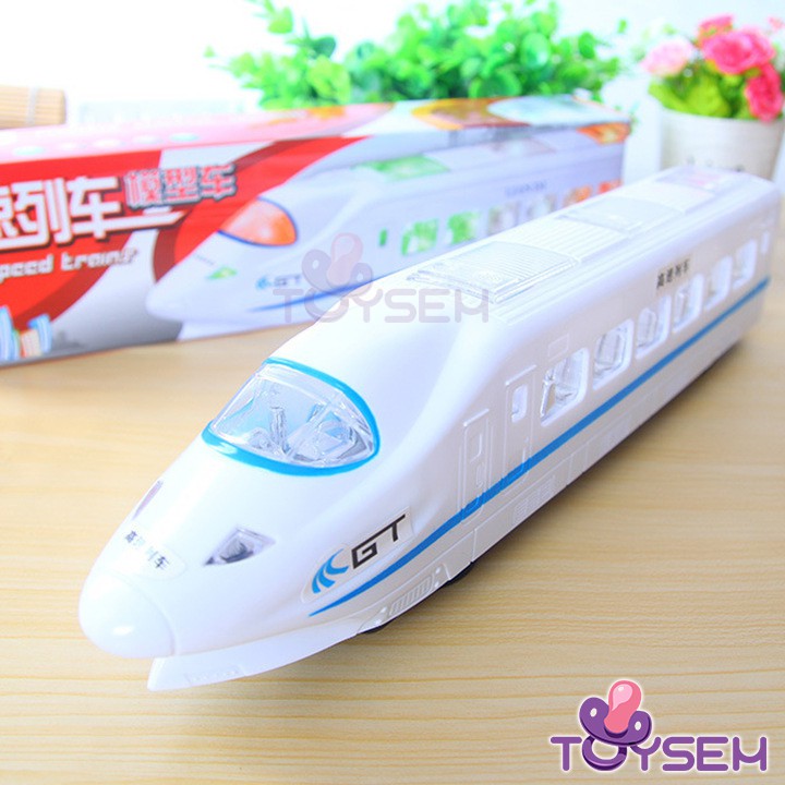 Đồ chơi trẻ em mô hình tàu hỏa cao tốc Toysem có đèn và nhạc - Quà tặng sinh nhật cho bé