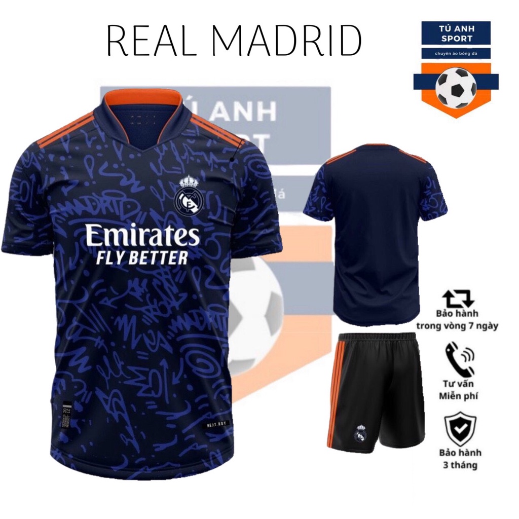 Bộ Quần Áo Bóng Đá REAL MADRIT Thun Thái Mới