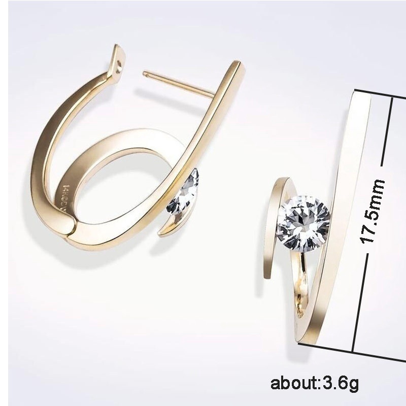 Phụ Kiện Bông Tai Thời Trang Hình Chữ U Đính Đá Zircon Mới / Quà Tặng Kỷ Niệm (Hàng Có Sẵn)