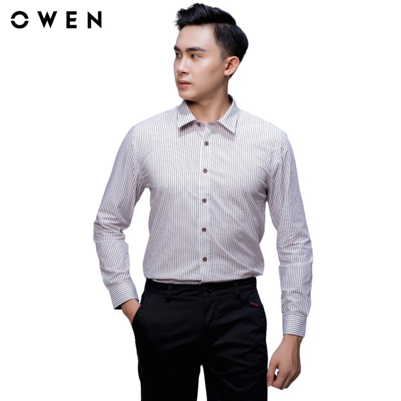 Áo sơ mi Dài tay Owen Bamboo Slim Fit màu Nâu - AS61013D
