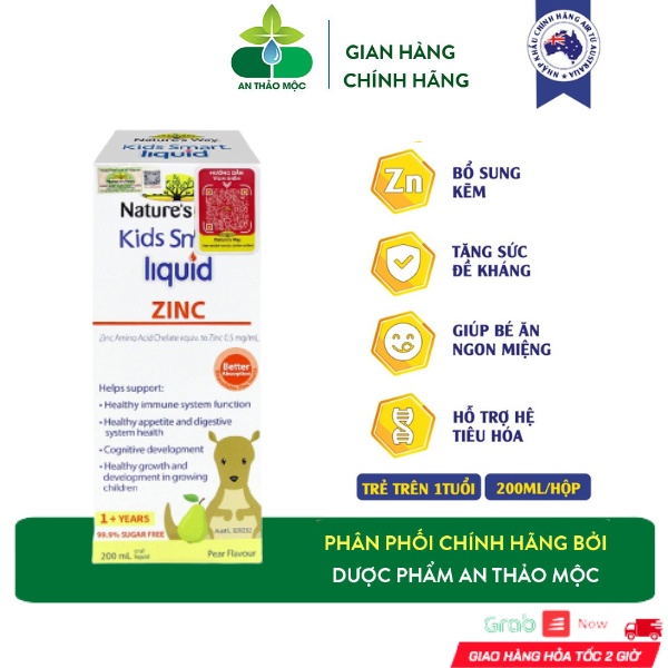 Siro Bổ Sung Kẽm Nature's Way Kids Smart Liquid Zinc Tăng Sức Đề Kháng Miễn Dịch Tự Nhiên Cho Bé