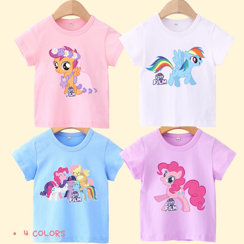 Áo thun tay ngắn in hình ngựa Pony dễ thương thời trang phong cách Hàn Quốc cho bé