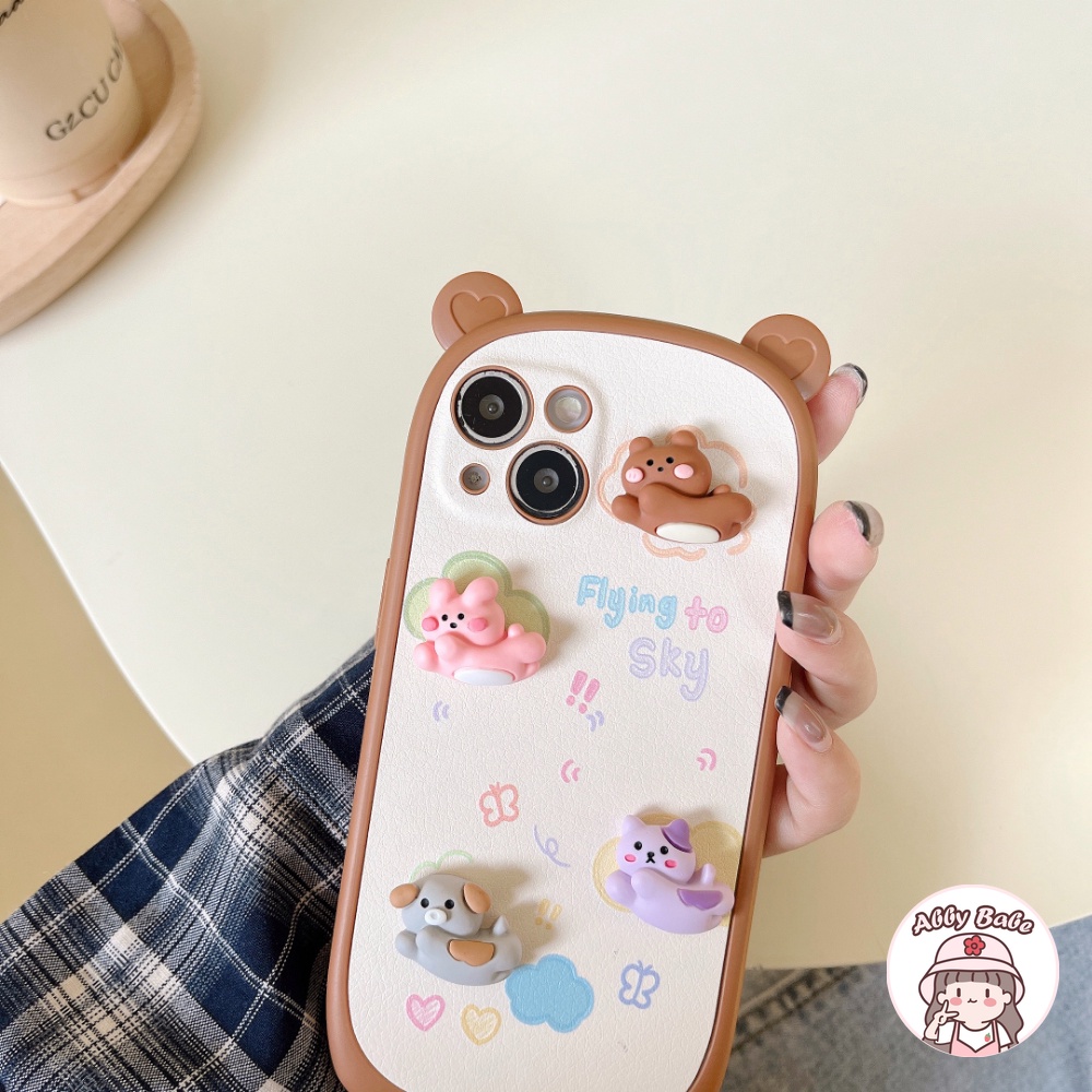 Ốp Điện Thoại TPU Mềm Chống Sốc Hình Tai Gấu / Thỏ 3D Cho Iphone 14 Pro Max 11 7Plus 13 12 11 Pro Max X XS 12 13