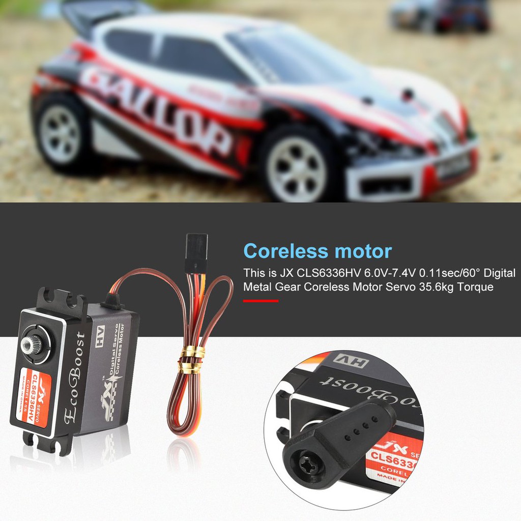 【điều khiển từ xa8/5】JX CLS6336HV 35KG Digital Metal Gear Coreless Servo for 1/8 RC Car Airplane