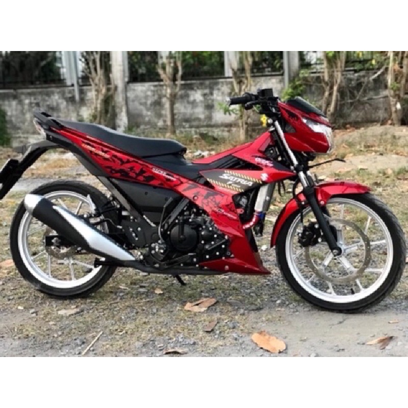 Tem rời satria đỏ đen tem 3 lớp chống bay màu