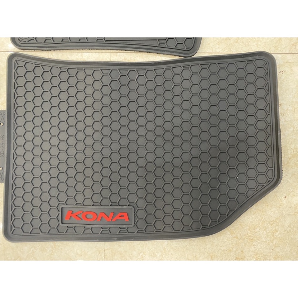 Thảm lót sàn cao su xe Hyundai KONA 2018- 2021, 2022 không mùi, Hàng đúc dày theo xe, không mùi cao cấp
