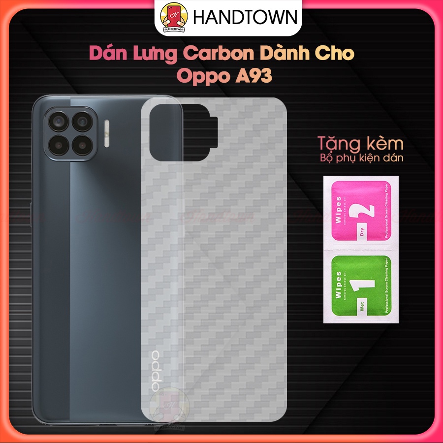 Dán Lưng Cacbon Oppo A93 oppoA93 Vân Carbon Tản Nhiệt Chống Xước Chống Bẩn Bảo Vệ Mặt Lưng Handtown