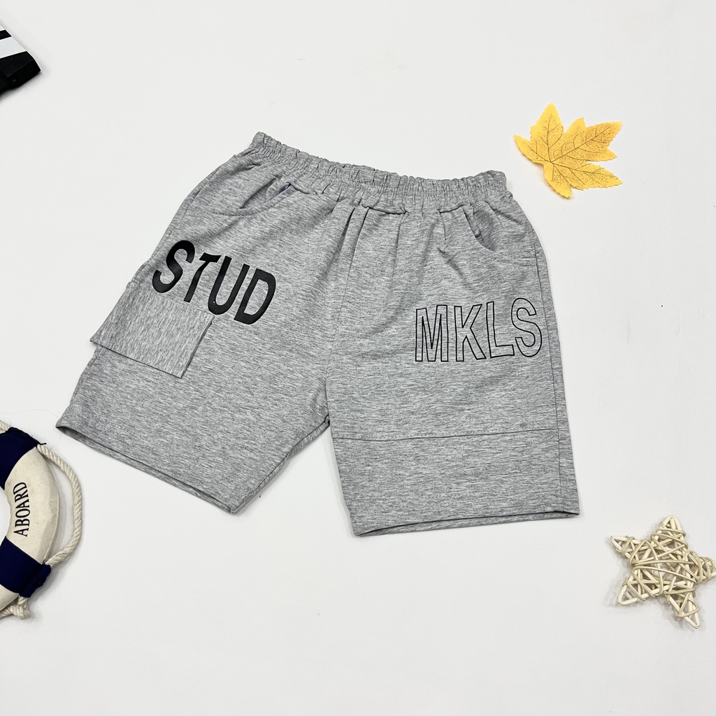Quần short thun cho bé trai túi thật Mysu Kid vải cotton mềm mát co giãn mặc hè từ 9-27kg AT12