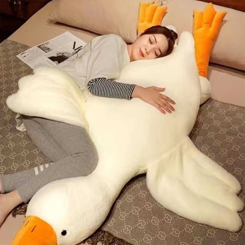 Ngỗng Trắng Nhồi Bông Dễ Thương Dùng Làm Gối Ôm