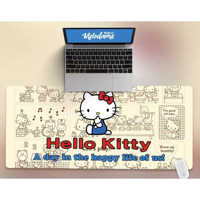 Miếng Lót Chuột Và Bàn Phím Hình Mèo Hello Kitty Dễ Thương