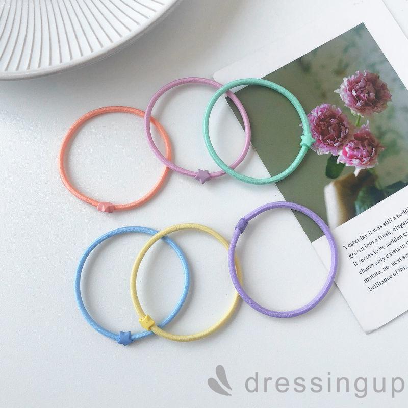 DRESSINGUP-Dây buộc tóc màu trơn phong cách ngọt ngào dành cho nữ