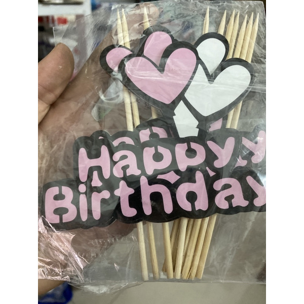 Combo 10 Thẻ Cắm Giấy HappyBirthday Bảng To