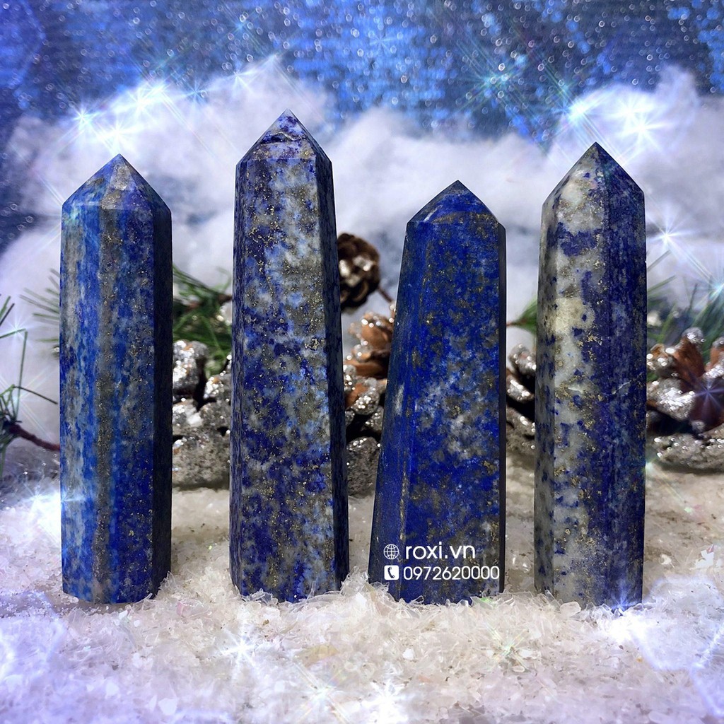 Trụ đá phong thủy xanh Lapis Lazuli (đá tự nhiên)