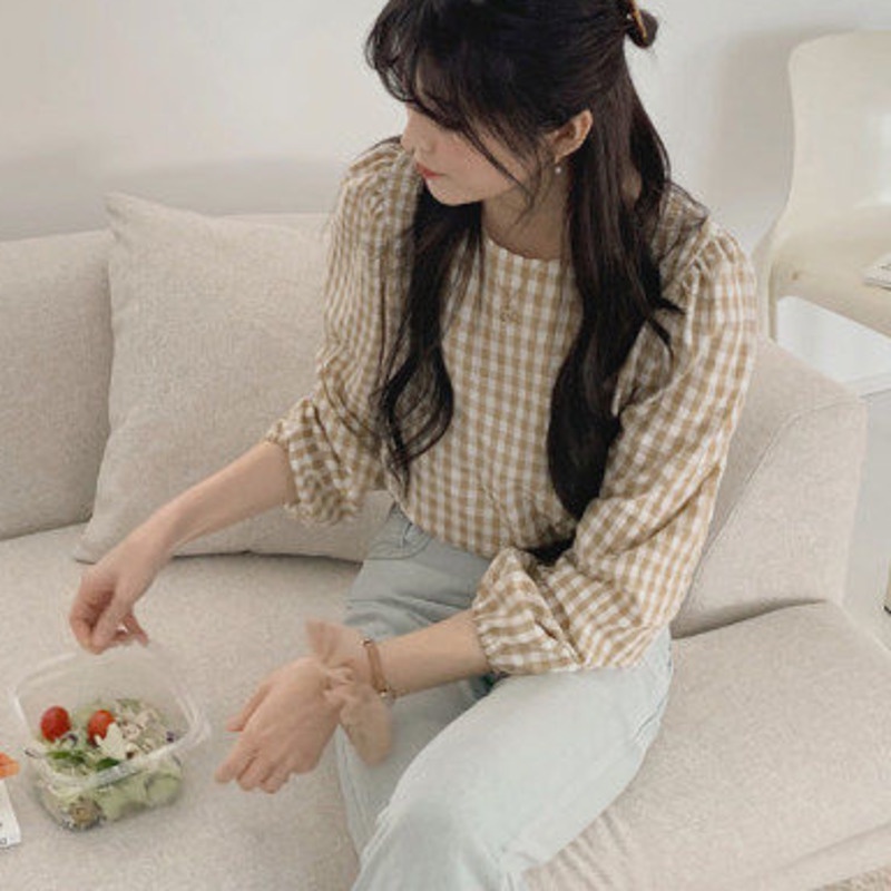 Áo Sơ Mi Dài Tay 157415 Áo Thun Form Rộng Cổ Tròn Kiểu Dáng Hợp Thời Trang