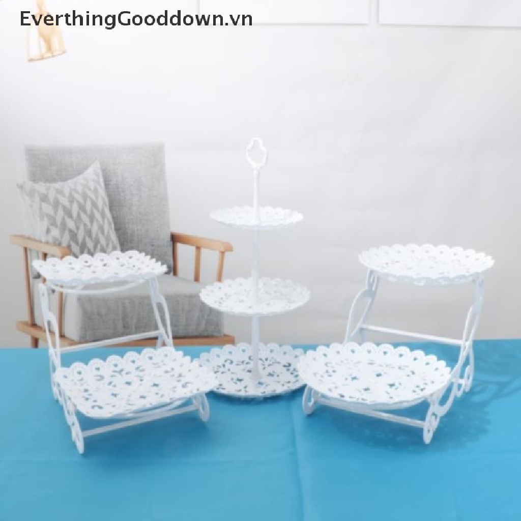 Everthinggooddown Set 1 / 2 Khay Đựng Bánh Cupcake / Trái Cây Ba Tầng Sáng Tạo vn