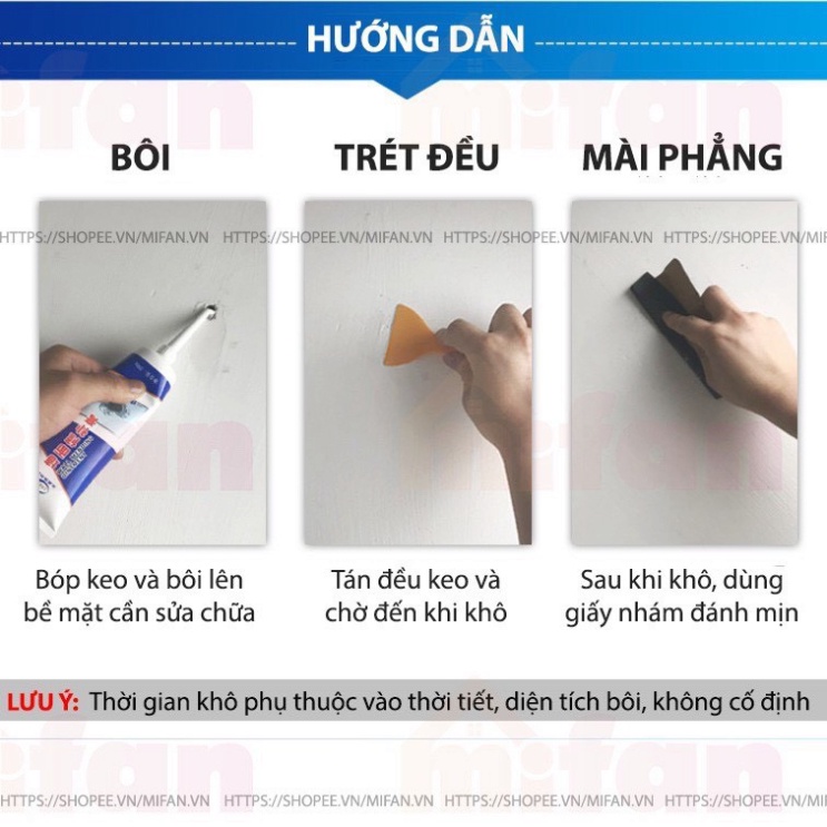 Keo vá tường - Keo chống thấm vá vết nứt tường đa năng cực bền- Keo trám tường thông minh cao cấp OSAKO.TP