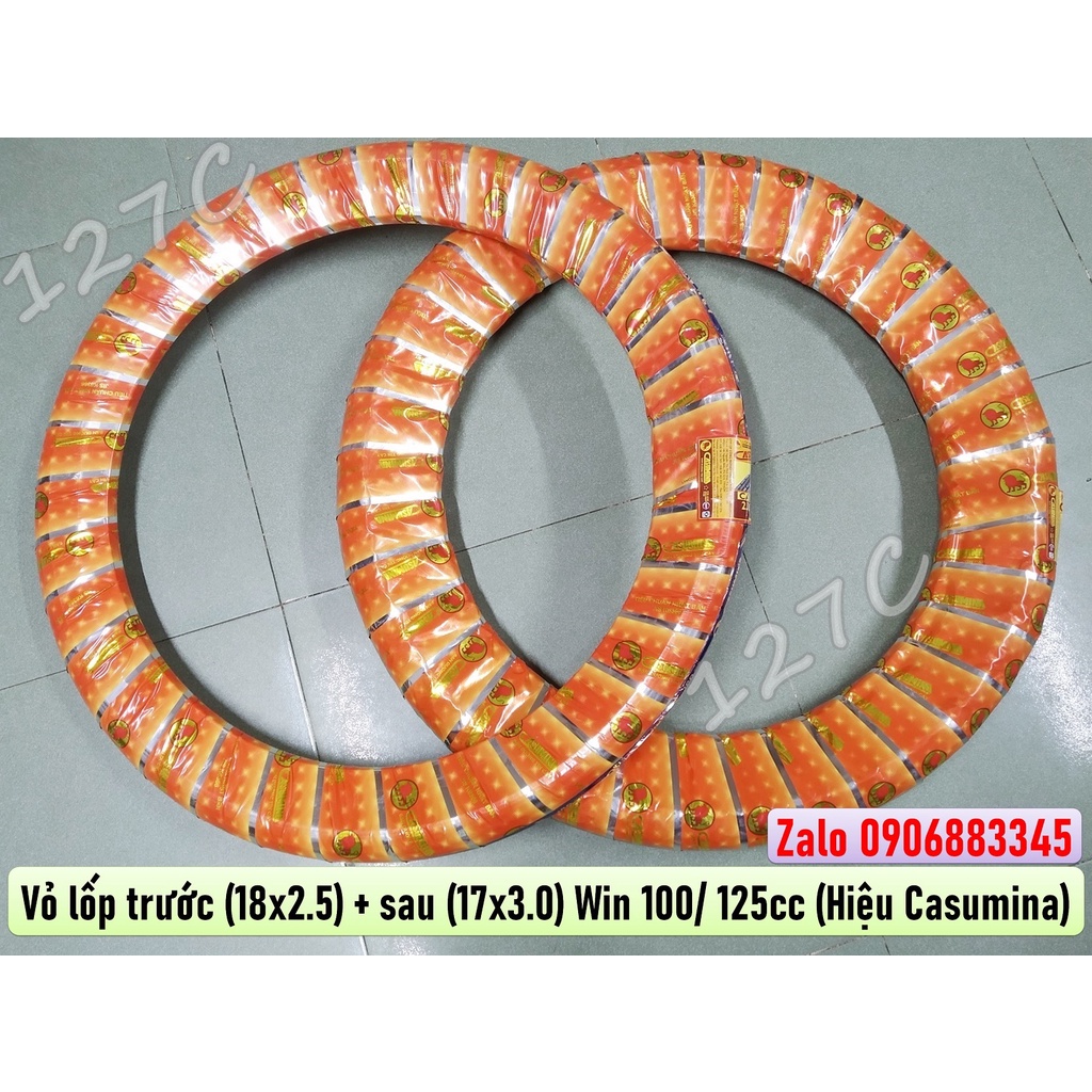 Vỏ lốp trước 18x2.50 & sau 17x3.0 Win 100/ 125cc