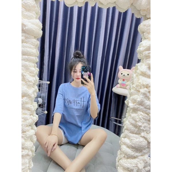 Áo Thun 3158 Mặt Nhung Happiness 🥰🥰 Hàng Xịn Đẹp Sẵn Fom To Rộng&lt;65kg