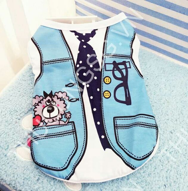 Áo thun ba lỗ họa tiết vest+cavat