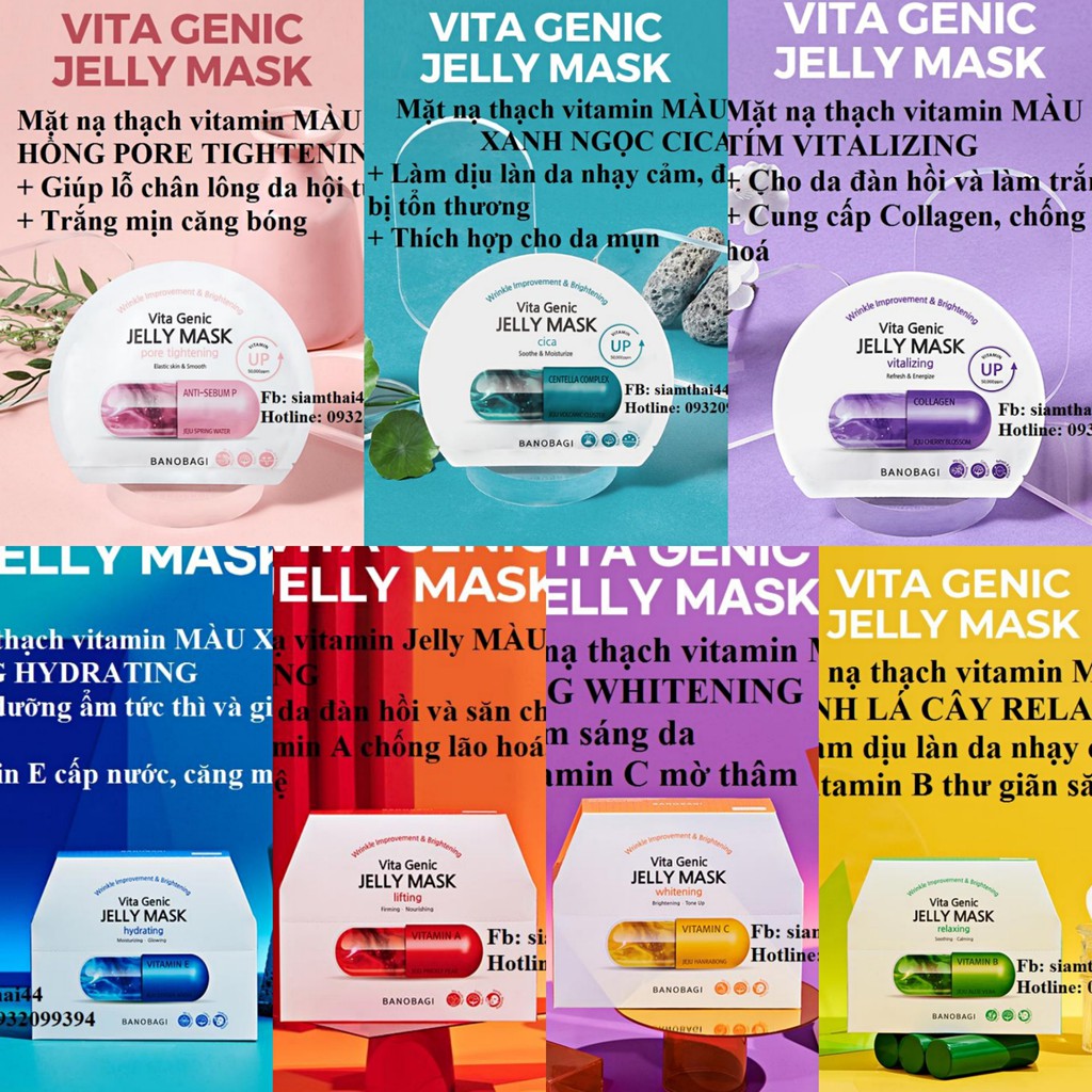 [Mẫu Mới] Mặt nạ giấy Vita Genic Banobagi Jelly Mask (10 miếng)