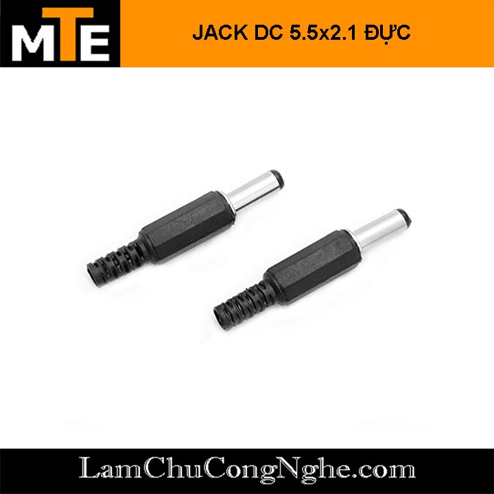 Jack nguồn DC 5.5×2.1mm đực-cái tròn (DC-005/DC-022)