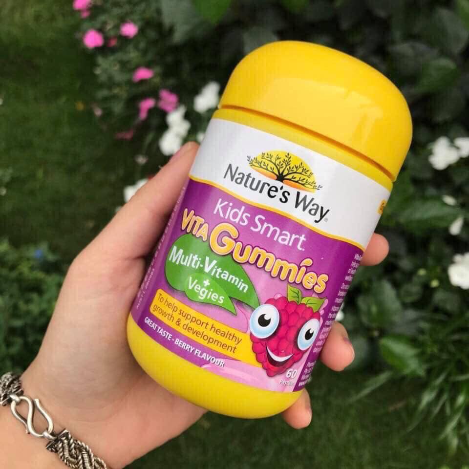 Kẹo gum rau củ Multivitamin + Vegies Nature Kids Smart hộp 60 viên