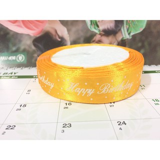 Trang Trí Bánh Sinh Nhật Bánh Kem - RUY BĂNG LỤA IN CHỮ HAPPY BIRTHDAY QUẤY BÁNH