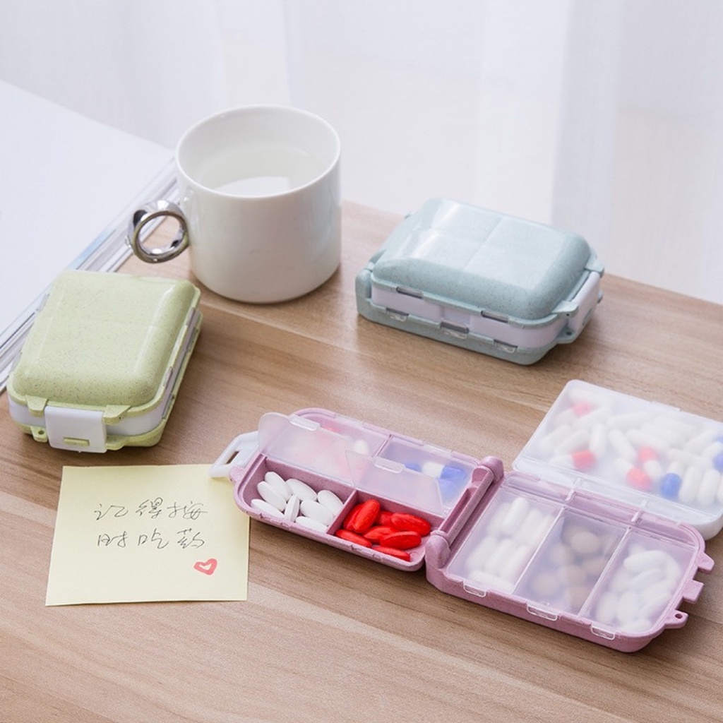 Hộp đựng thuốc lúa mạch 7 ngăn xinh xắn, tiện dụng