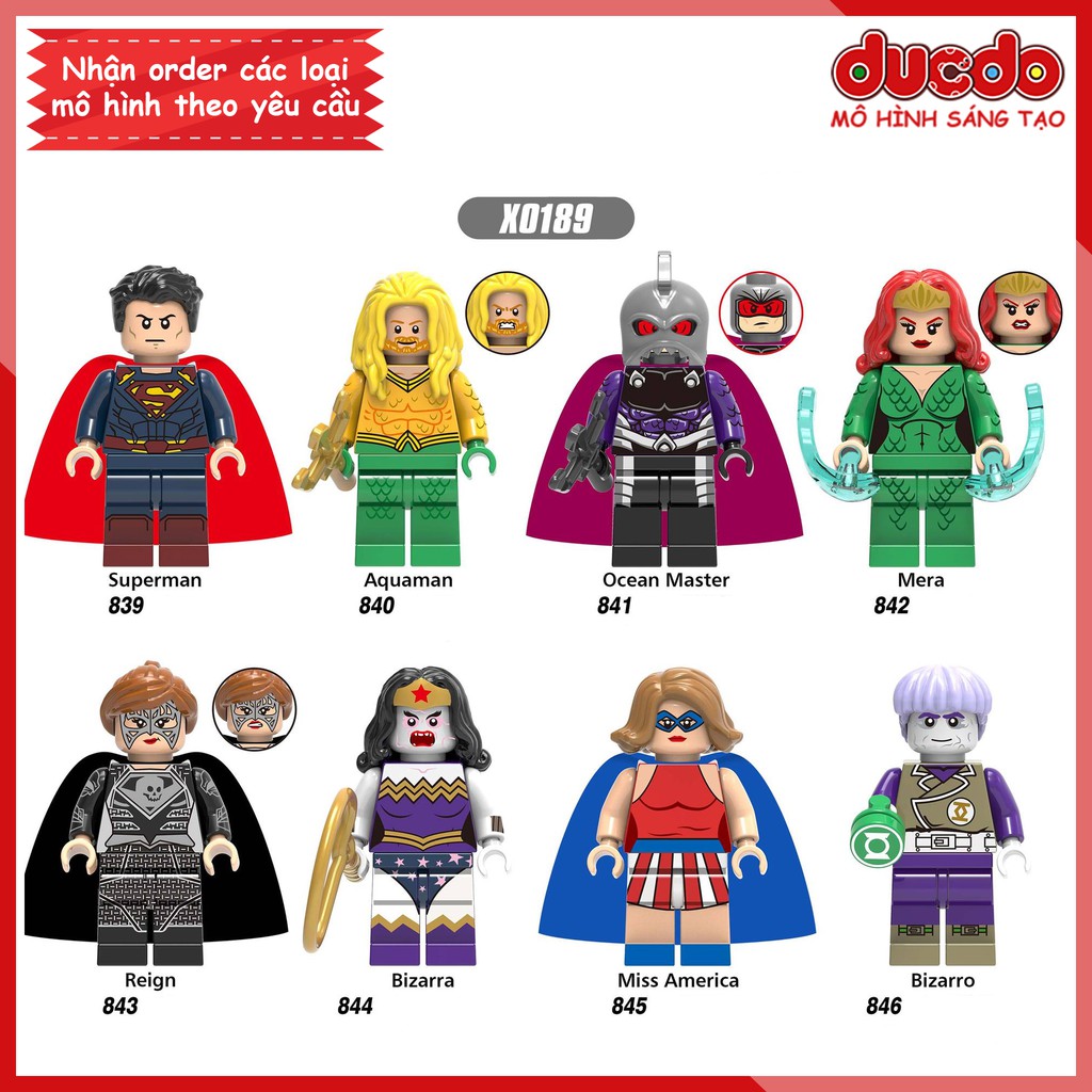 Minifigures các nhân vật Superman, Aquaman tuyệt đẹp - Đồ chơi Lắp ghép Xếp hình Mini Iron Man Mô hình XINH 0189