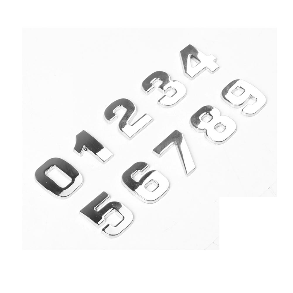 🎉 SD DIY 3D Kim loại Bảng chữ cái Nhãn dán Biểu tượng Xe Huy hiệu Bạc (A-Z & 0-9)