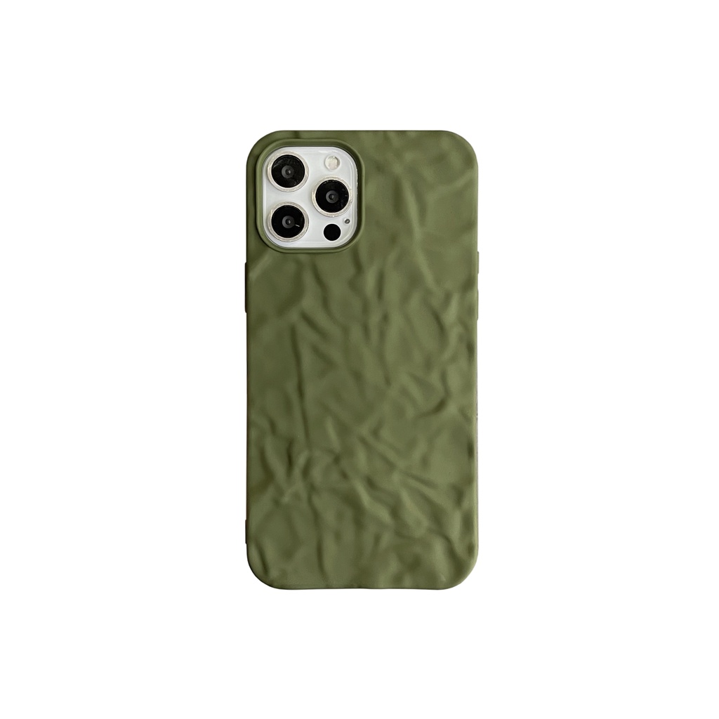 Ốp Điện Thoại Chống Sốc Màu Xanh Lá Quân Đội Đơn Giản Cho iPhone 14 / 13 / 12 / 11 / X / 8 / 7P