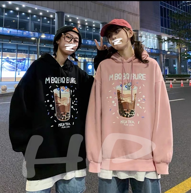 Áo hoodie trà sữa MBQ hàng nỉ ngoại chất lượng dầy dặn