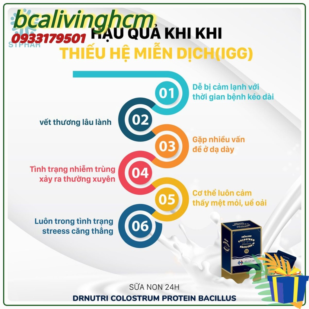 Sữa non phục hồi Dr Nutri Colostrum Protein Bacilcus vị Socola và vị Vani