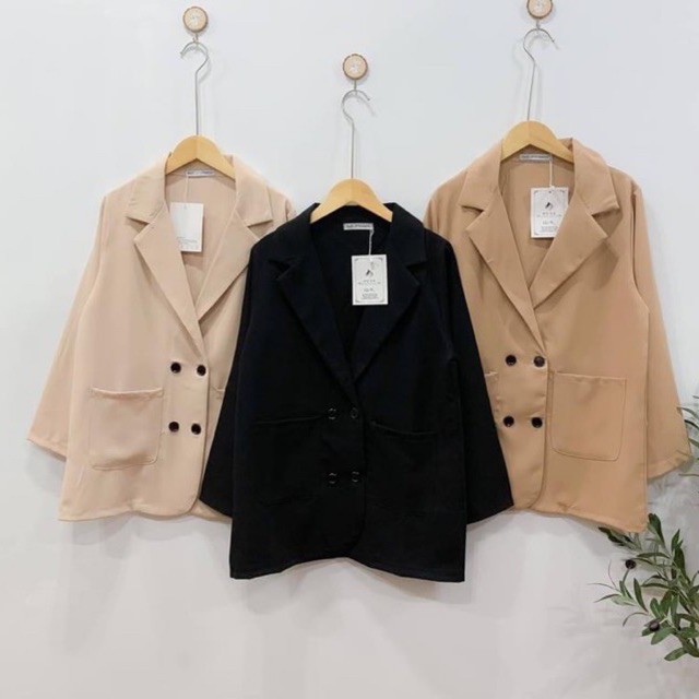 ÁO BLAZER 1 LỚP TRƠN KẺ DÀI TAY CHẤT ĐẸP