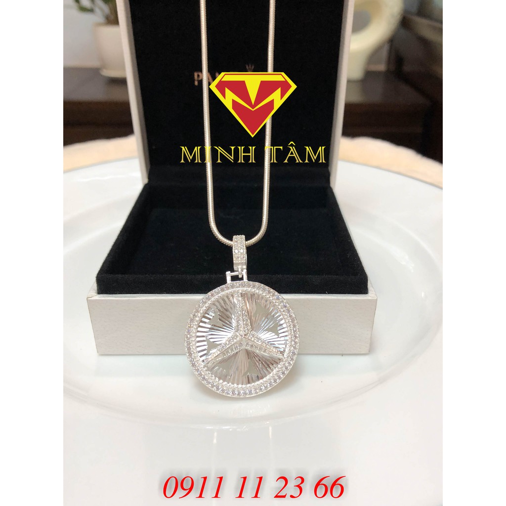 Mặt dây chuyền nam Mecedes bạc [BẠC THẬT]- Minh Tâm Jewelry