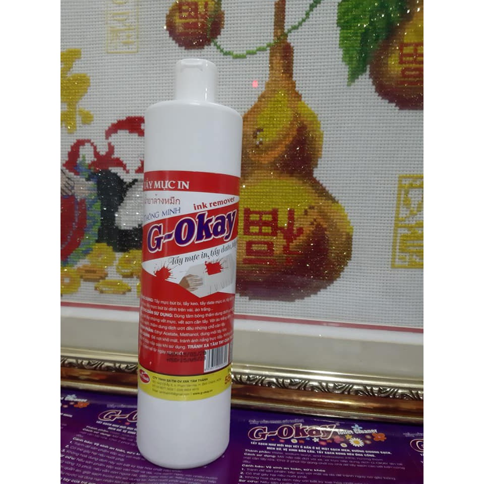 DUNG DỊCH CHẤT TẨY ĐA NĂNG MỰC IN - MỰC DATE - TẨY KEO SIÊU TỐC G-Okay 550ml