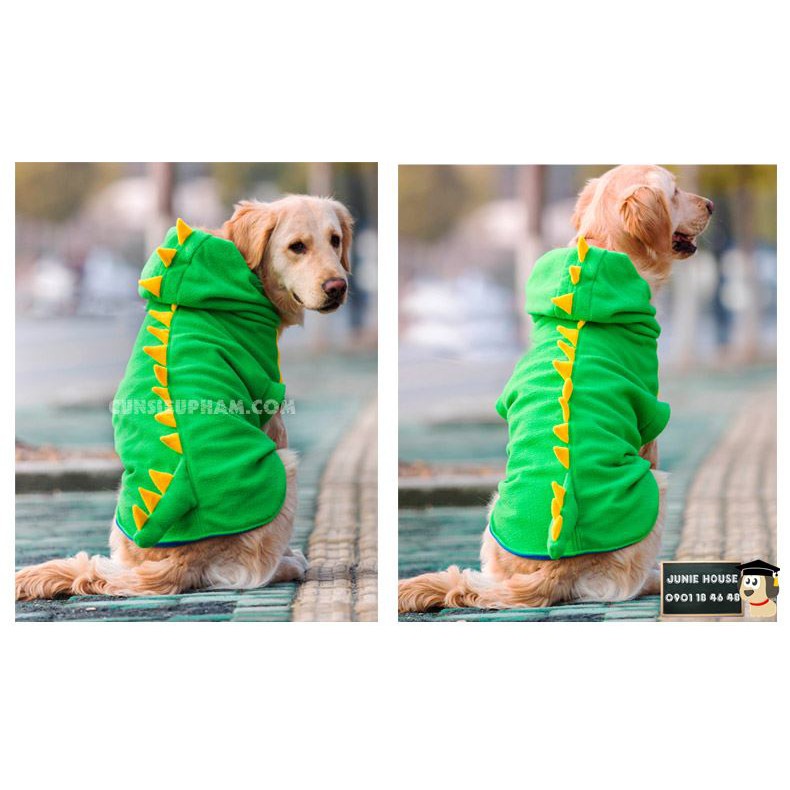 Áo cosplay khủng long xanh cho chó lớn