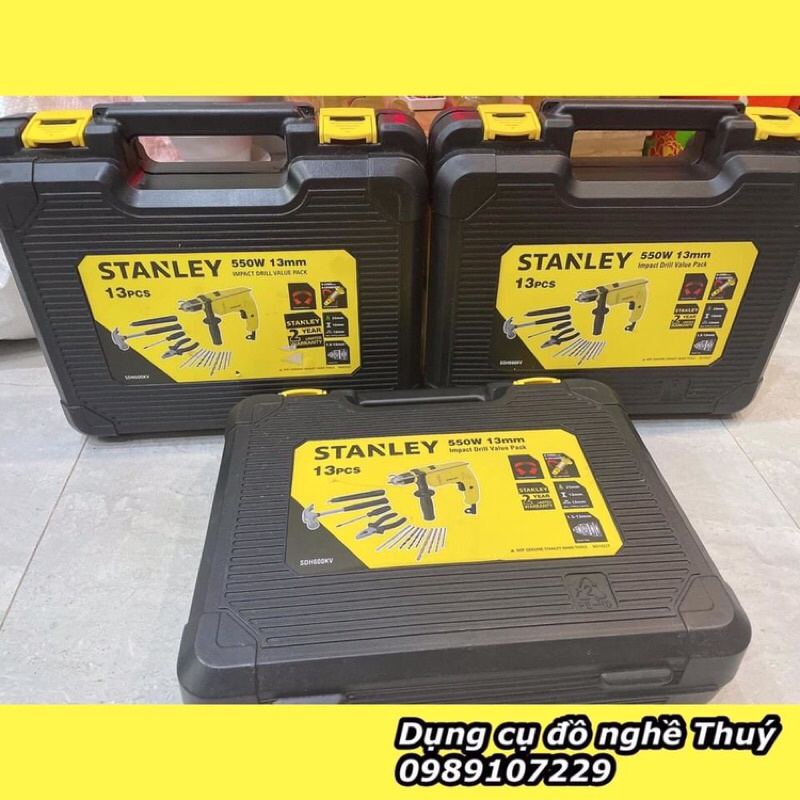 Bộ máy khoan động lực Stanley SDH600KV-B1 550W gồm 13 chi tiết