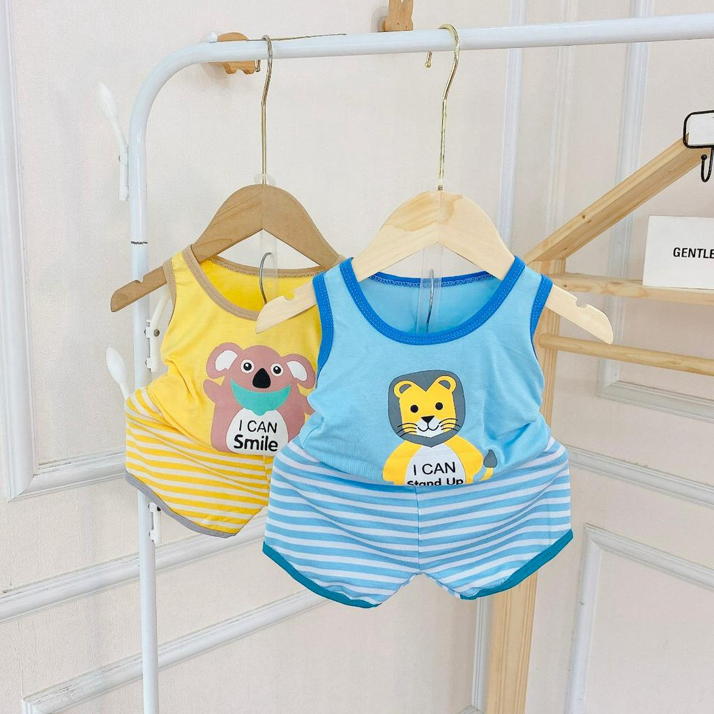 Bộ ba lỗ cho bé chất thun lạnh size đại cho bé trai bé gái từ 8-19kg LILIKIDS BBL02