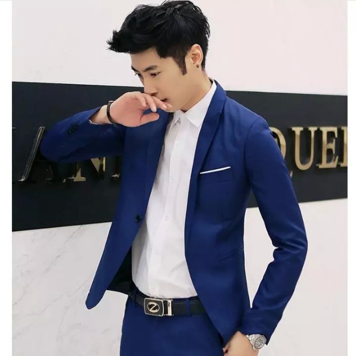 [Xả Hàng] Áo vest nam body mỏng mặc thường ngày tông xanh